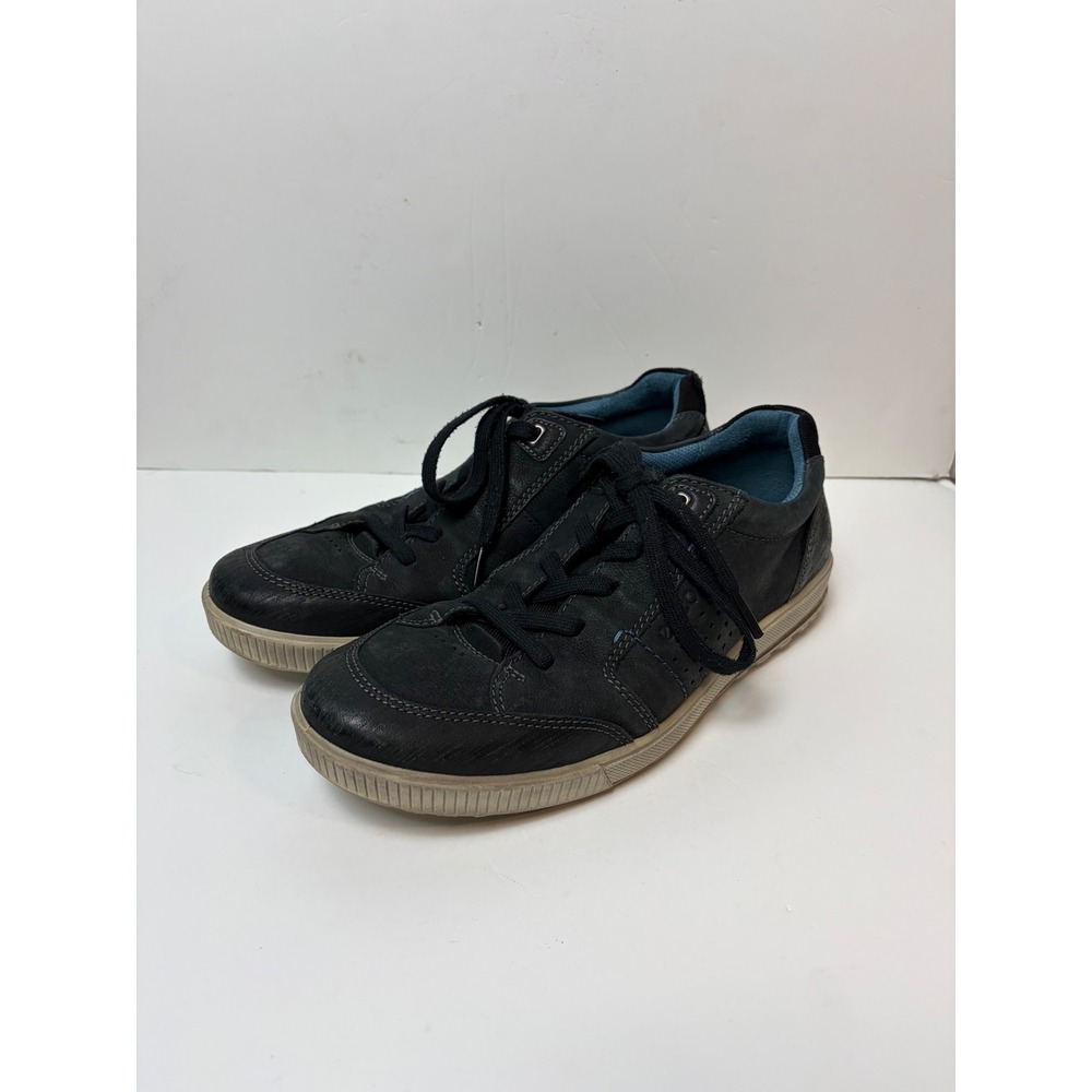 ECCO Mens Soft 7 Leather Sneakers Black Low‎ Top Shoes Size 42